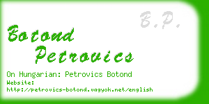 botond petrovics business card
